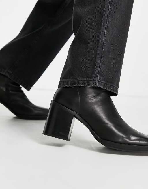 ASOS DESIGN Heeled chelsea boot with angled toe