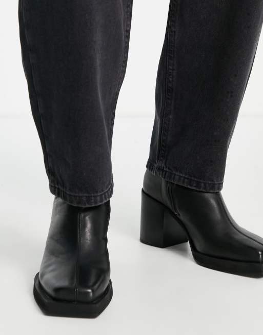 ASOS DESIGN Heeled chelsea boot with angled toe