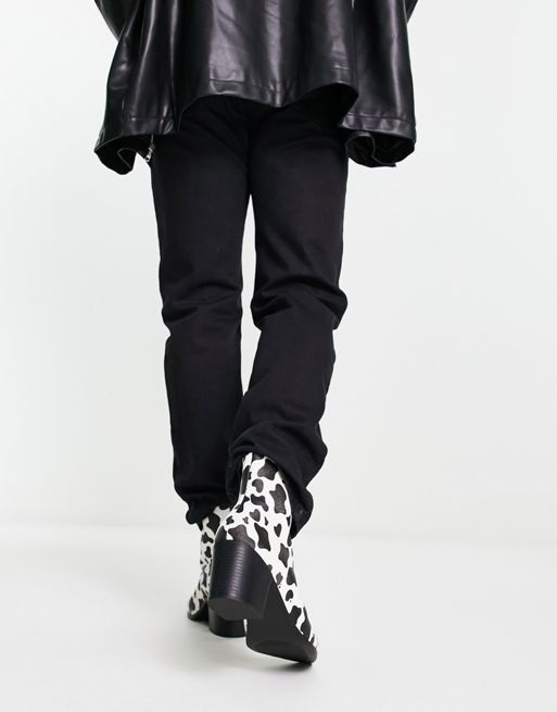 ASOS DESIGN heeled chelsea boots in leopard print