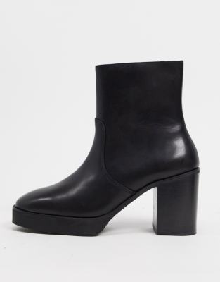 asos design alyssa leather chelsea boots in black