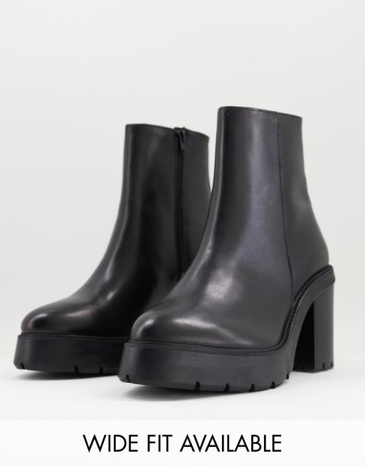 Asos design chelsea boots in hot sale black leather with chunky sole