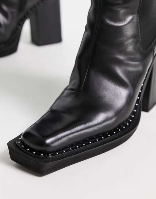 Studded leather chelsea on sale boots