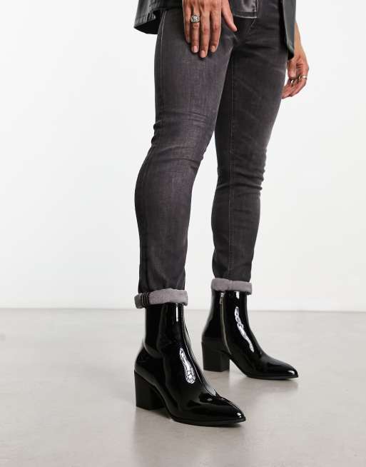 Asos leather outlet boots