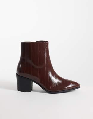 Asos Design Heeled Chelsea Boots In Brown