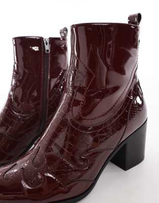 Asos Design Heeled Chelsea Boots In Red