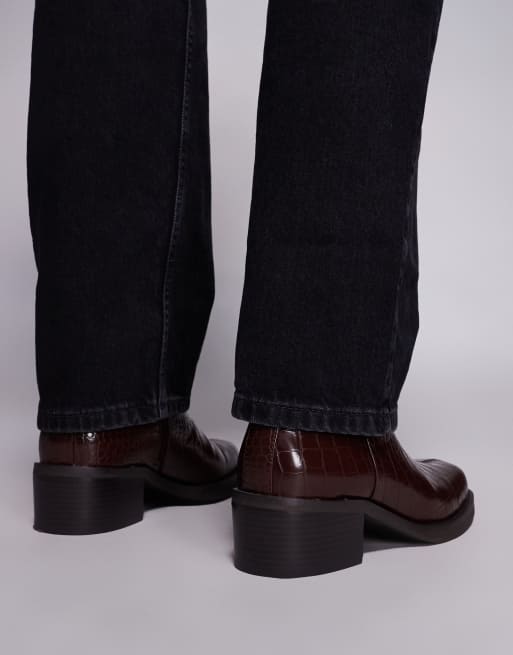 ASOS DESIGN heeled chelsea boots in faux snake print, 3 of 4