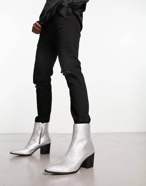 Asos best sale silver boots