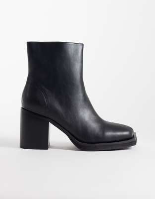 Asos Design Heeled Chelsea Boots With Angled Toe In Black