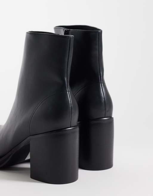 ASOS DESIGN heeled chelsea boots with angled toe in black, 4 of 4