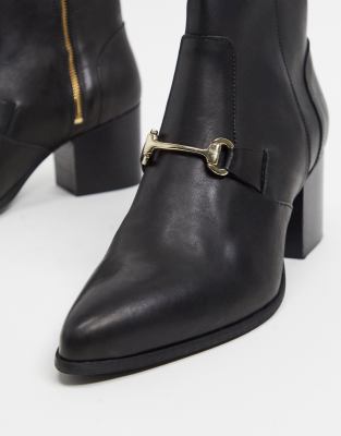 black leather pointed toe chelsea boot