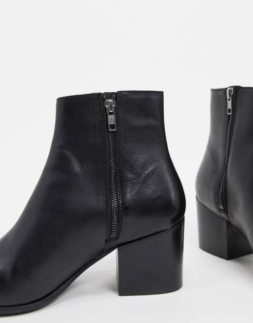 Asos black shop heeled boots