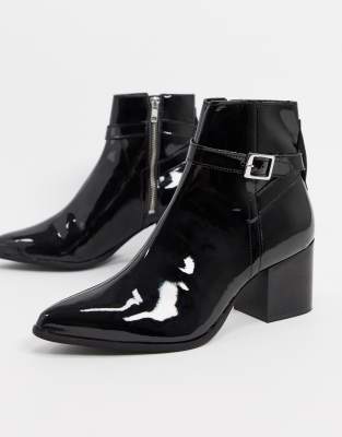 asos black patent boots