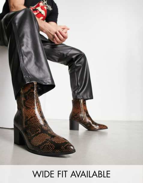 Mens chunky heel on sale boots