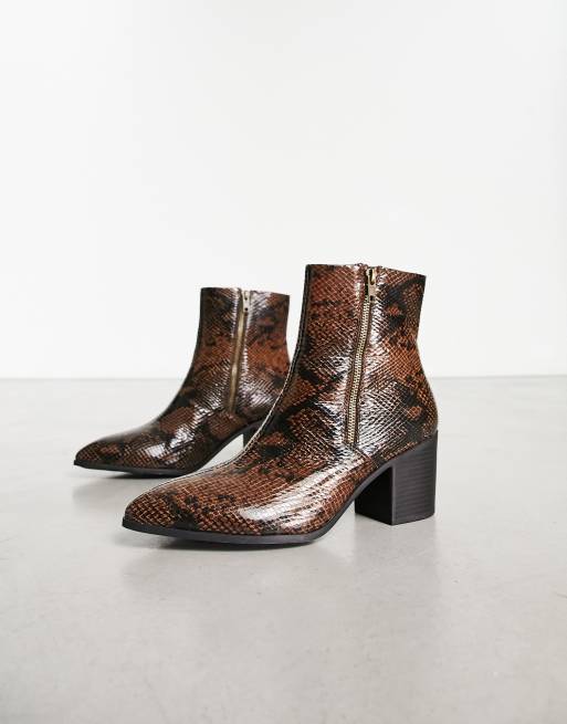 Faux snake hotsell ankle boots