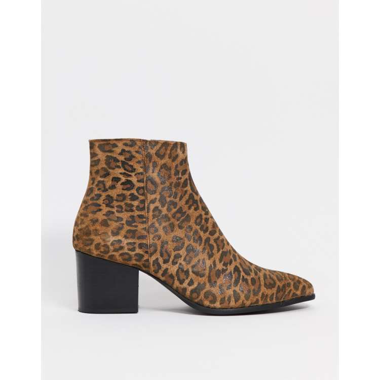 Leopard print top boots asos