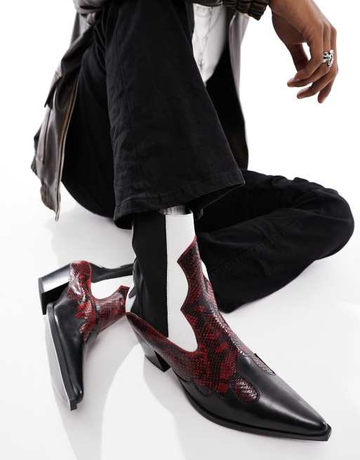 Black boots red clearance heel