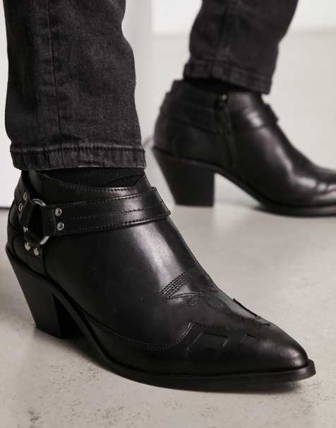 Asos mens leather on sale boots