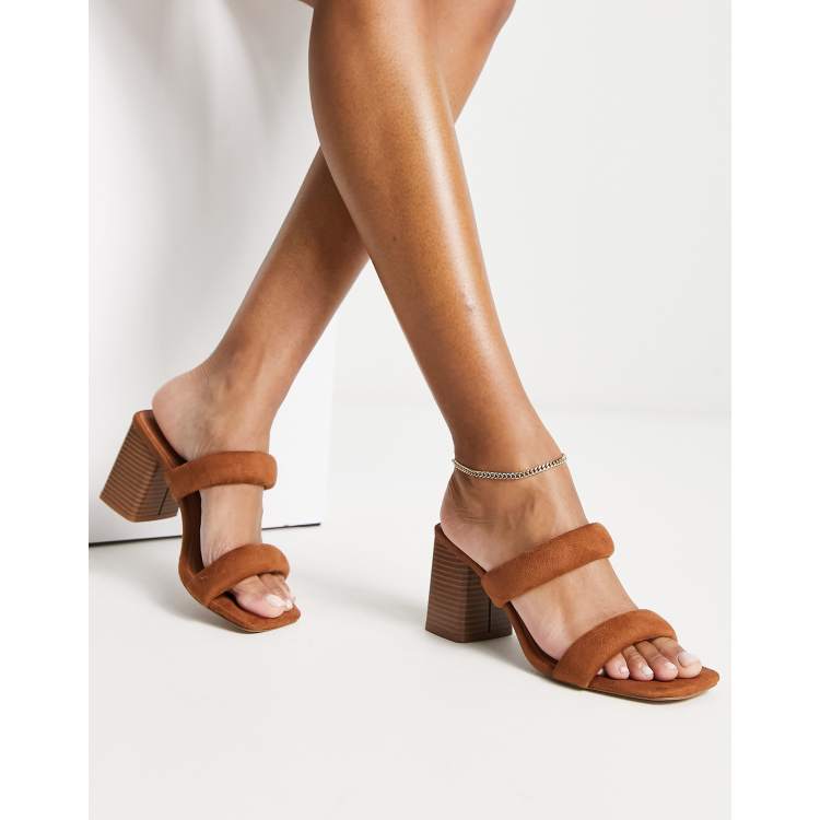 Brown block hotsell heel mules