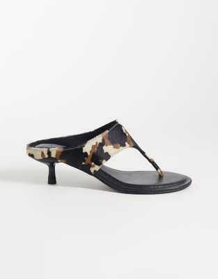 Asos Design Helix Premium Heeled Flip Flops In Black