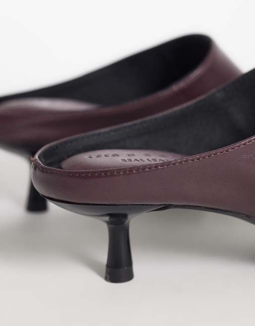 ASOS DESIGN – Helix – Premium – Vinröda stringtrosor i läder med klack och tårem, 4 av 4
