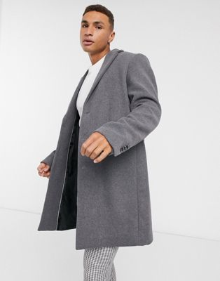 ASOS DESIGN – Hellgrauer Mantel aus Wollmischung