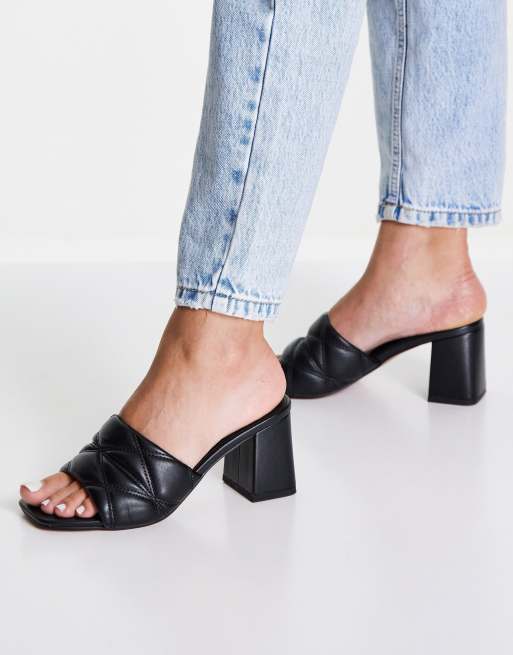 Mule noir outlet a talon