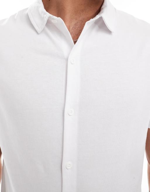 ASOS DESIGN – Hemd aus Jersey in Weiß, 2 von 4