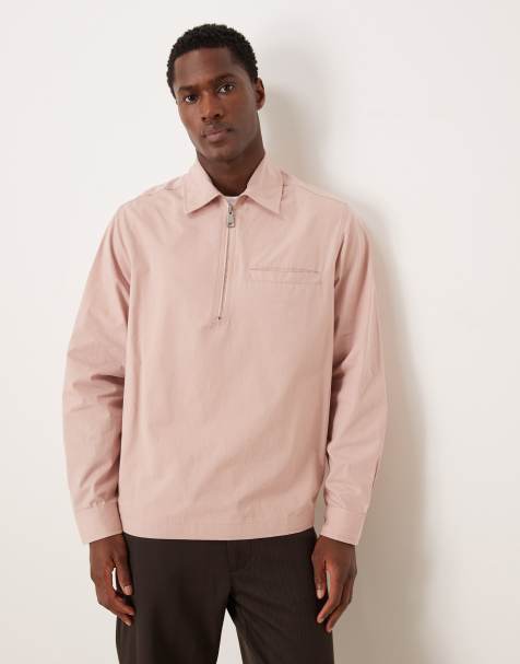ASOS DESIGN – Hemd aus Popeline zum Überziehen in Malve mit Reißverschluss - view 1