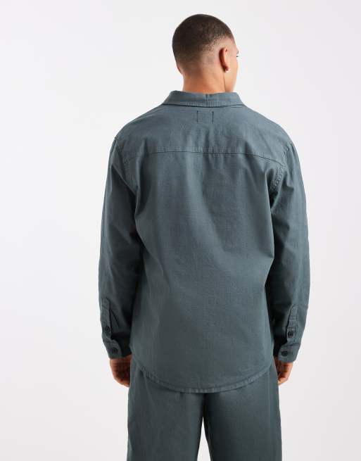ASOS DESIGN – Hemd aus Ripstop in Anthrazit, Kombiteil, 3 von 5