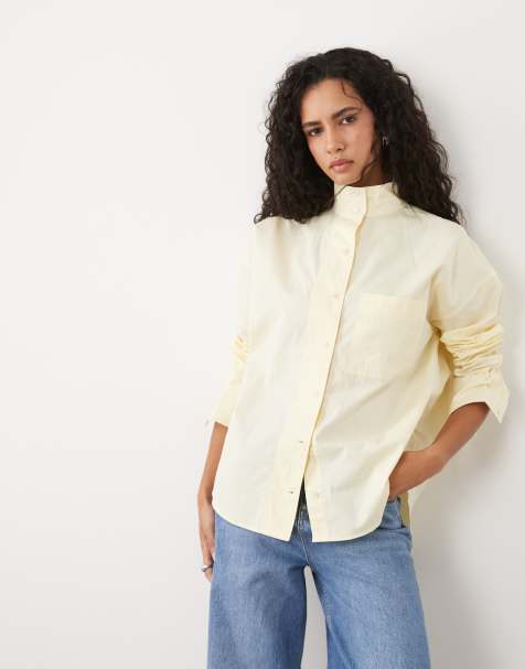 ASOS DESIGN – Hemd in Buttermilch mit Stehkragen - view 1