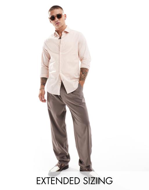 ASOS DESIGN – Hemd in Hellrosa mit normaler Passform