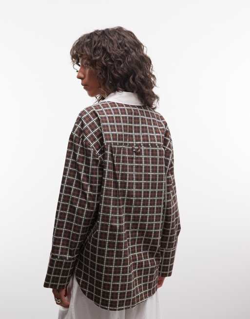 ASOS DESIGN Hemd in kariert mit Kontrastkragen und Oversize-Passform, 4 von 4
