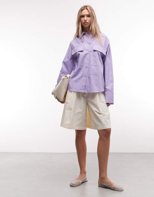 ASOS DESIGN – Hemd in Lila mit Utility-Detail und aufgesetzter Tasche, 2 von 4