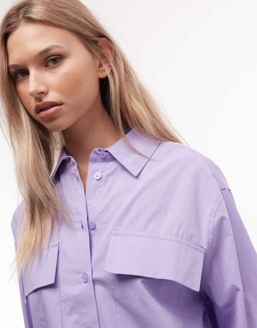 ASOS DESIGN – Hemd in Lila mit Utility-Detail und aufgesetzter Tasche, 3 von 4
