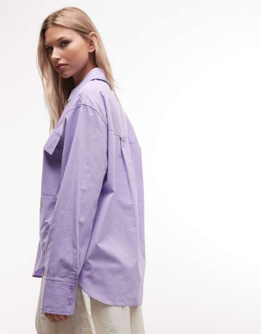 ASOS DESIGN – Hemd in Lila mit Utility-Detail und aufgesetzter Tasche, 4 von 4