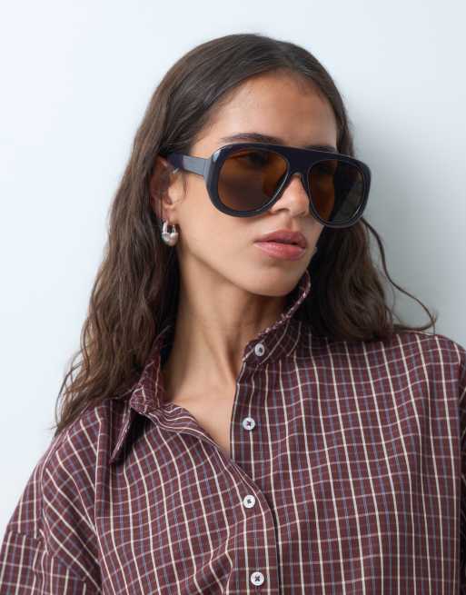 ASOS DESIGN Hemd in Mini-Karo mit nach hinten abfallendem Saum, Oversize, 3 von 9