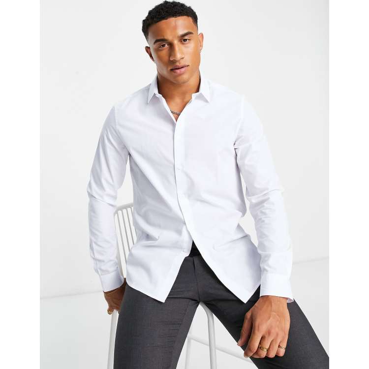 Asos long white shirt sales