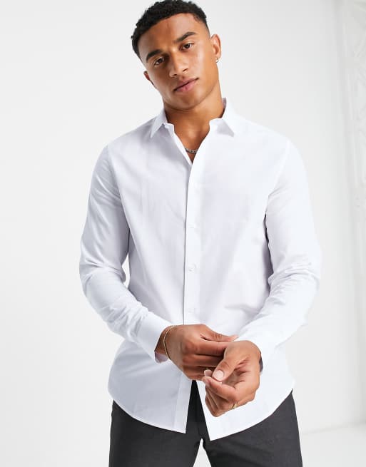 ASOS DESIGN – Hemd in normaler Passform in Weiß, 4 von 4