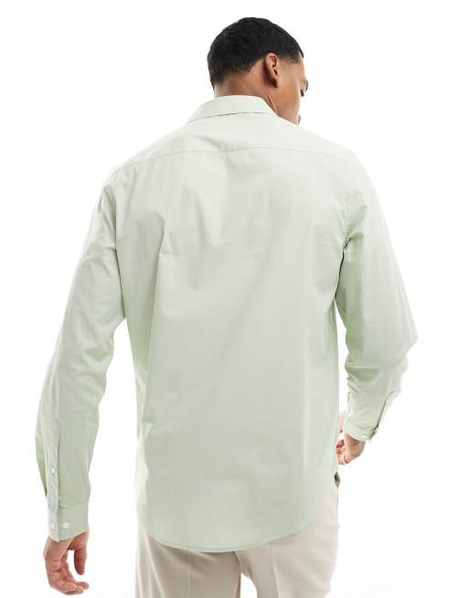 ASOS DESIGN – Hemd in Salbeigrün mit regulärer Passform, 3 von 4