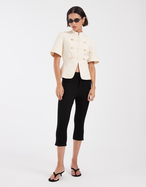 ASOS DESIGN Hemd mit Military-Details in Ecru, 2 von 4
