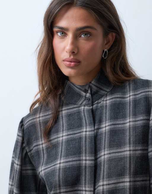 ASOS DESIGN Hemd mit Raglan-Cocoon-Ärmeln, Stehkragen und Karomuster, 2 von 5