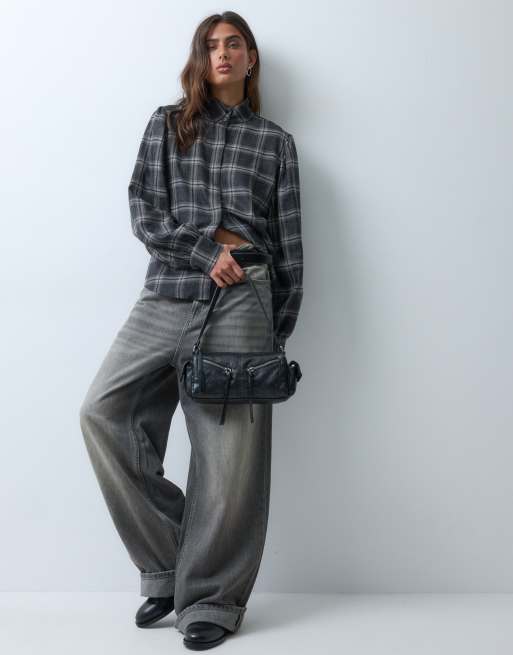 ASOS DESIGN Hemd mit Raglan-Cocoon-Ärmeln, Stehkragen und Karomuster, 3 von 5