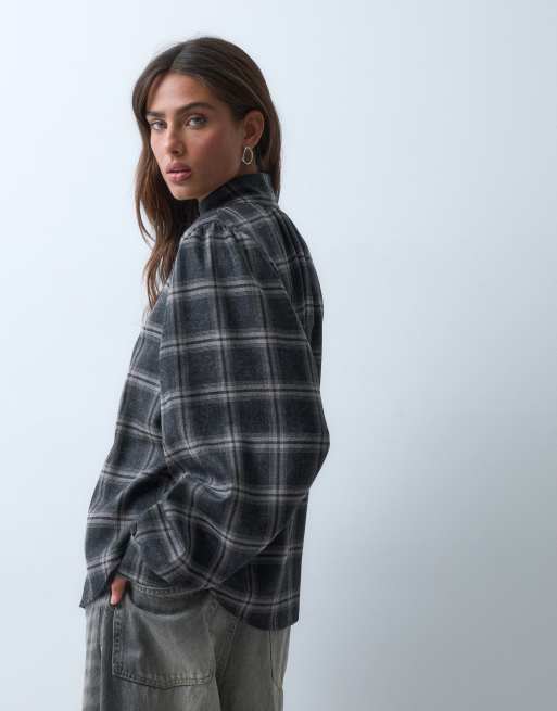 ASOS DESIGN Hemd mit Raglan-Cocoon-Ärmeln, Stehkragen und Karomuster, 5 von 5