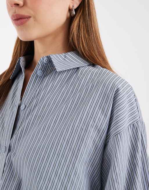 ASOS DESIGN – Hemd mit Streifen in Blau, 2 von 4