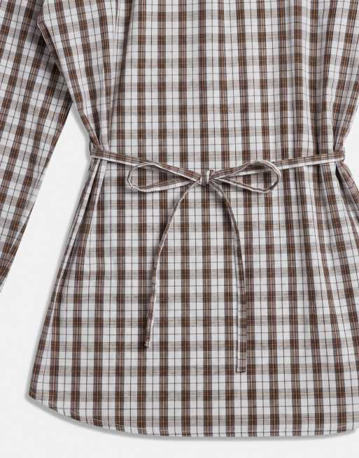 ASOS DESIGN Hemd mit taillierter Taille in blauem Karomuster, 8 von 8