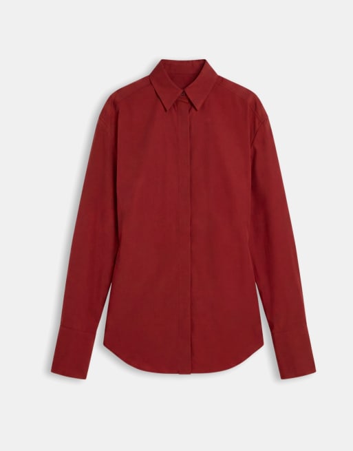 ASOS DESIGN Hemd mit taillierter Taille in Schokobraun, 6 von 9