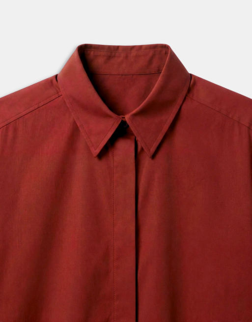 ASOS DESIGN Hemd mit taillierter Taille in Schokobraun, 8 von 9