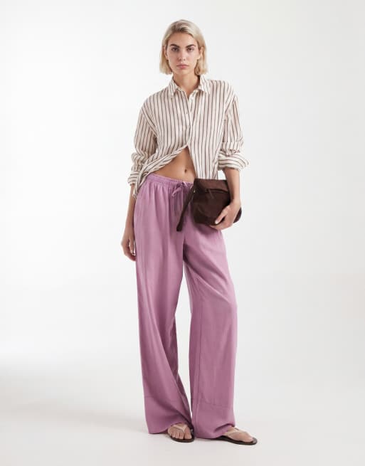 ASOS DESIGN – Hemdbluse aus Leinenmix mit braunen Streifen, 4 von 4
