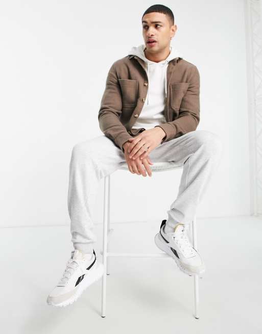 ASOS DESIGN – Hemdjacke aus Wollmischung in Hellbraun