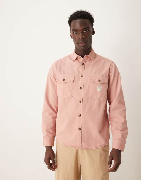 ASOS DESIGN – Hemdjacke in Rosa mit Aufnäher - view 1
